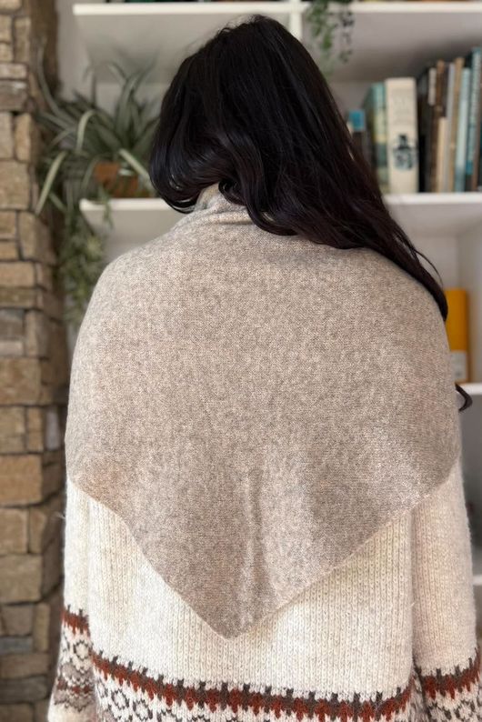 Nora Knit Shawl Mocha Marl